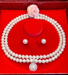 Bộ chuỗi ngọc trai trắng sang trọng