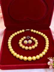 BỘ CHUỖI NGỌC TRAI VÀNG KIM SANG TRỌNG ĐẲNG CẤP