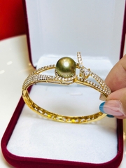 Kiềng Tay Ngọc Trai Biển Cao Cấp - Chế Tác Vàng
