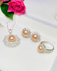 Bộ Trang Sức Ngọc Trai Chế Tác Bạc