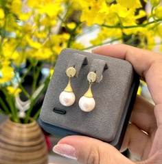 Hoa Tai Ngọc Trai Chế Tác Bạc - Xi Vàng 18K