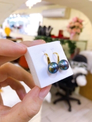 Hoa Tai Móc Ngọc Trai Xanh Đen Quý Phái
