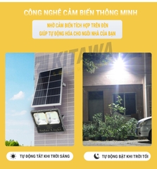 Đèn Pha 200W Năng Lượng Mặt Trời K-DP3200 - 2 Mắt Phản Quang Sáng Rộng