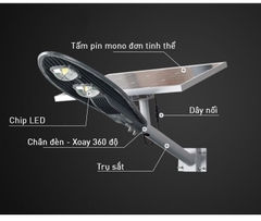 Đèn Đường Năng Lượng Mặt Trời Hình Chiếc Lá 100W CL1100 - Tấm Pin Mono