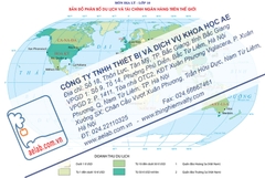 Bản đồ phân bố du lịch và tài chính ngân hàng trên thế giới