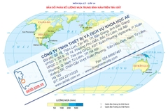Bản đồ phân bố lượng mưa trung bình năm trên Trái Đất