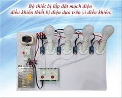 Bộ thiết bị lắp đặt mạch điện điều khiển thiết bị điện dựa trên vi điều khiển.