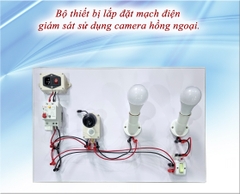 Bộ thiết bị lắp đặt mạch điện giám sát sử dụng camera hồng ngoại.