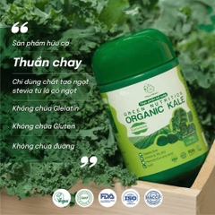 Kẹo Rau Thuần Chay Không Gelatin Organic Kale Gummies (45 viên)