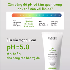 Sữa rửa mặt BABÉ Stop Akn Purifying Cleansing gel cho da dầu mụn