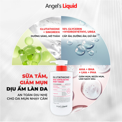 COMBO Sữa Tắm và Xịt Giảm Mụn Lưng Sáng Da Cơ Thể Angel's Liquid