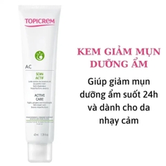 TOPICREM AC Active care 40ml - Nhũ Tương làm giảm mụn và dưỡng ẩm giúp làm êm dịu và mềm mịn da