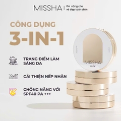 Missha Phấn Nước Glow Cushion 14g Dưỡng Ẩm Giúp Da Căng Bóng Rạng Rỡ