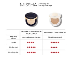 Missha Phấn Nước Stay Cushion High Cover 14g Kiềm Dầu Lâu Trôi Cho Lớp Nền Mịn Lì