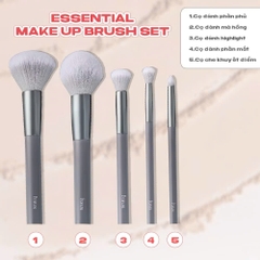 Horus Set Cọ trang điểm Essential Makeup Brush Set 5 Cọ