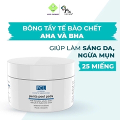 (DATE 31.12.2024)Bông Tẩy Tế Bào Chết Tẩm Dung Dịch AHA Và BHA FCL Penta Peel Pads Giúp Ngừa Mụn 25 Miếng