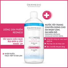 Nước tẩy trang Dermedic cho da nhạy cảm, mẩn đỏ REDNESS Micellar Water H2O 500ml