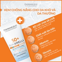 Kem chống nắng dành cho da khô Dermedic Sunbrella SPF 50+ Sun Protection Cream Dry And Normal Skin 50g