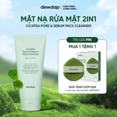 Mặt Nạ Rửa Mặt 2 In 1 Làm Sạch Sâu Cho Da Dầu Mụn Nhạy Cảm Dewdap Cicatea Pore & Sebum Pack Cleanser 150ml