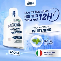 Nước Súc Miệng Capitano 400ml Hương Bạc Hà Dịu Nhẹ Giúp Trắng Răng, Sạch Mảng Bám, Hết Hôi Miệng, Giữ Hơi Thở Thơm Mát