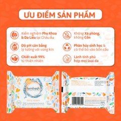 Khăn giấy ướt vệ sinh vùng kín phụ nữ cao cấp Femfresh Wipes