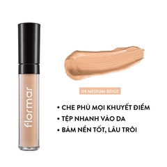 Che khuyết điểm Flormar Perfect Coverage Liquid Concealer 5ml giúp đồng đều màu da, tạo lớp lót trang điểm