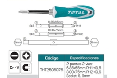 Bộ tuốc nơ vít 6 đầu TOTAL THT2506076