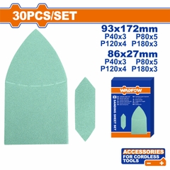 Bộ 30 Giấy Nhám 93*172mm 86*27mm WADFOW WSD938630