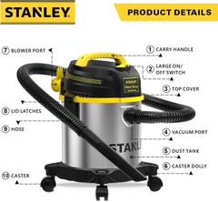 Máy hút công nghiệp 1.8 peak HP 19L Stanley SL19305-5B