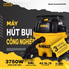 Máy hút bụi 3 chức năng ướt/khô/thổi Dewalt - DXV34P - 34L