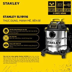 Máy hút bụi Công nghiệp 3 chức năng 23L Stanley SL19116