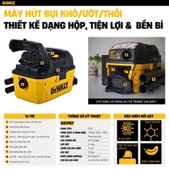 Máy hút bụi 3 chức năng 15L Dewalt DXV15T (1350W – 1.8HP)