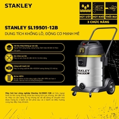Máy hút bụi 3 chức năng - Khô/Ướt/Thổi Stanley USA - SL19501-12B - motor 2 tầng