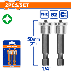 Bộ 2 Mũi Vít Bake Nối Dài PH2x50mm WADFOW WSV5602