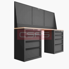 Tủ Dụng Cụ CSPS 183cm 2 Tủ Đen Đỏ Chuyên Nghiệp
