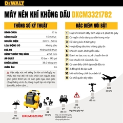 MÁY NÉN KHÍ KHÔNG DẦU 17L DEWALT DXCM3321782