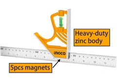 Thước vuông kết hợp cán nhựa 300mm INGCO HSR530255