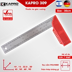 Thước ke góc vuông Kapro 309 cao cấp, bằng kim loại, chiều dài 30cm