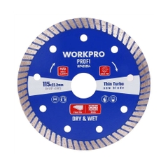 Lưỡi Cưa Đĩa Cắt Kim Cương Turbo Ultrathin Turbo Để Cắt Chuyên Nghiệp 105x20x10mm Workpro WP405052
