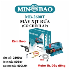 Máy xịt rửa chỉnh áp 2600W MINBAO MB-2600T