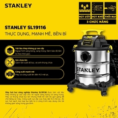 Máy hút bụi Công nghiệp 3 chức năng 23L Stanley SL19116 4.0 PEAK HP