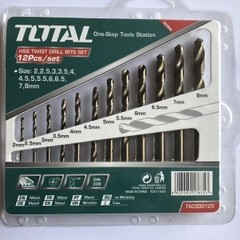 Bộ mũi khoan kim loại HSS 12 chi tiết Total TACSD0125 chính hãng