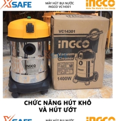 Máy hút bụi nước 1400W INGCO - VC14301 xsafe