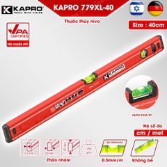 Thước thủy Kapro 779XL, bằng kim loại, chiều dài 80cm, có 2 ống thủy