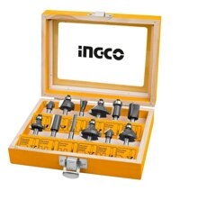 Bộ 12 mũi phay gỗ 12mm Ingco AKRT1221 chính hãng