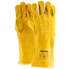 Găng Tay Da Bò Lộn Màu Vàng Mallcom  F834