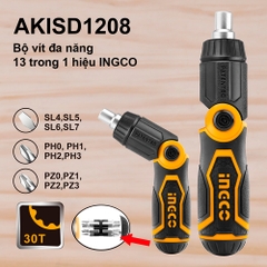 BỘ TUỐC NƠ VÍT 13 CHI TIẾT INGCO AKISD1208 giá rẻ