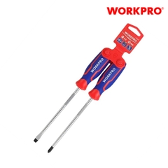 Bộ Tua vít 2 cái gồm (1 cái đầu hình hoa khế PH2x150mm, 1 cái đầu dẹt 6.5x150mm Workpro - WP200503