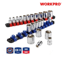 Bộ đầu cờ lê thay thế (1 SET = 24 PCS), kích thước 3/8 inch Workpro - WP202553