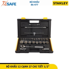 Bộ khẩu 1/2'' 12 cạnh gồm 27 chi tiết metric STANLEY 86-477